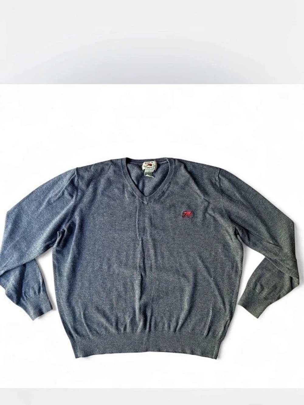 Vintage Cajun Clothing Co by Perlis Crawfish V-Neck Sweater Sz L